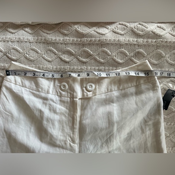 NEW! East 5th Rich White Linen Rayon Lined Trouser Pant Women’s size 8 - Picture 12 of 14